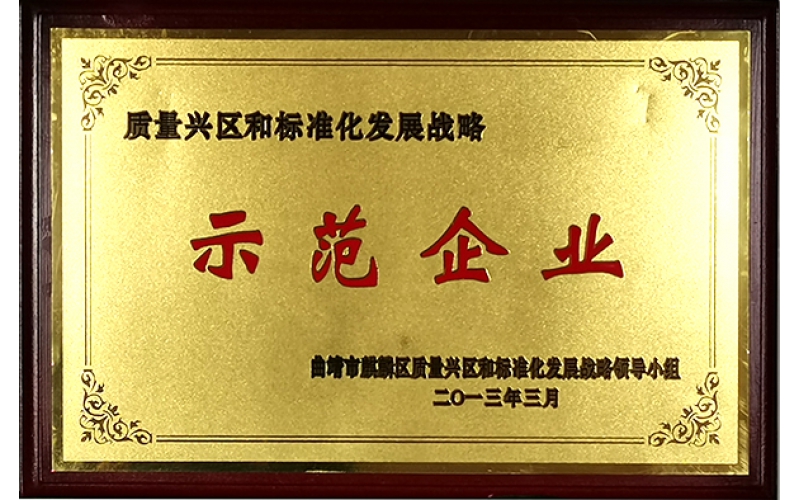 質(zhì)量興區(qū)和標準化發(fā)展戰(zhàn)略示范企業(yè)（2013年）
